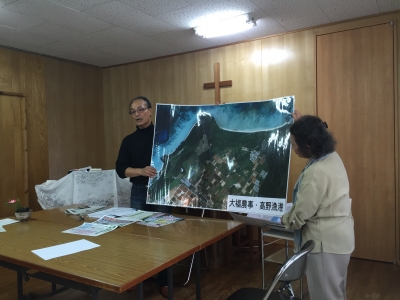 宮古島市議の上里樹氏と尾毛佳靖子牧師から、自衛隊ミサイル部隊配備の問題性について伺う